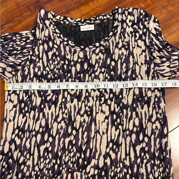 Dries Van Noten long sleeve shirt Purple cream black abstract pattern sz small - Picture 9 of 11